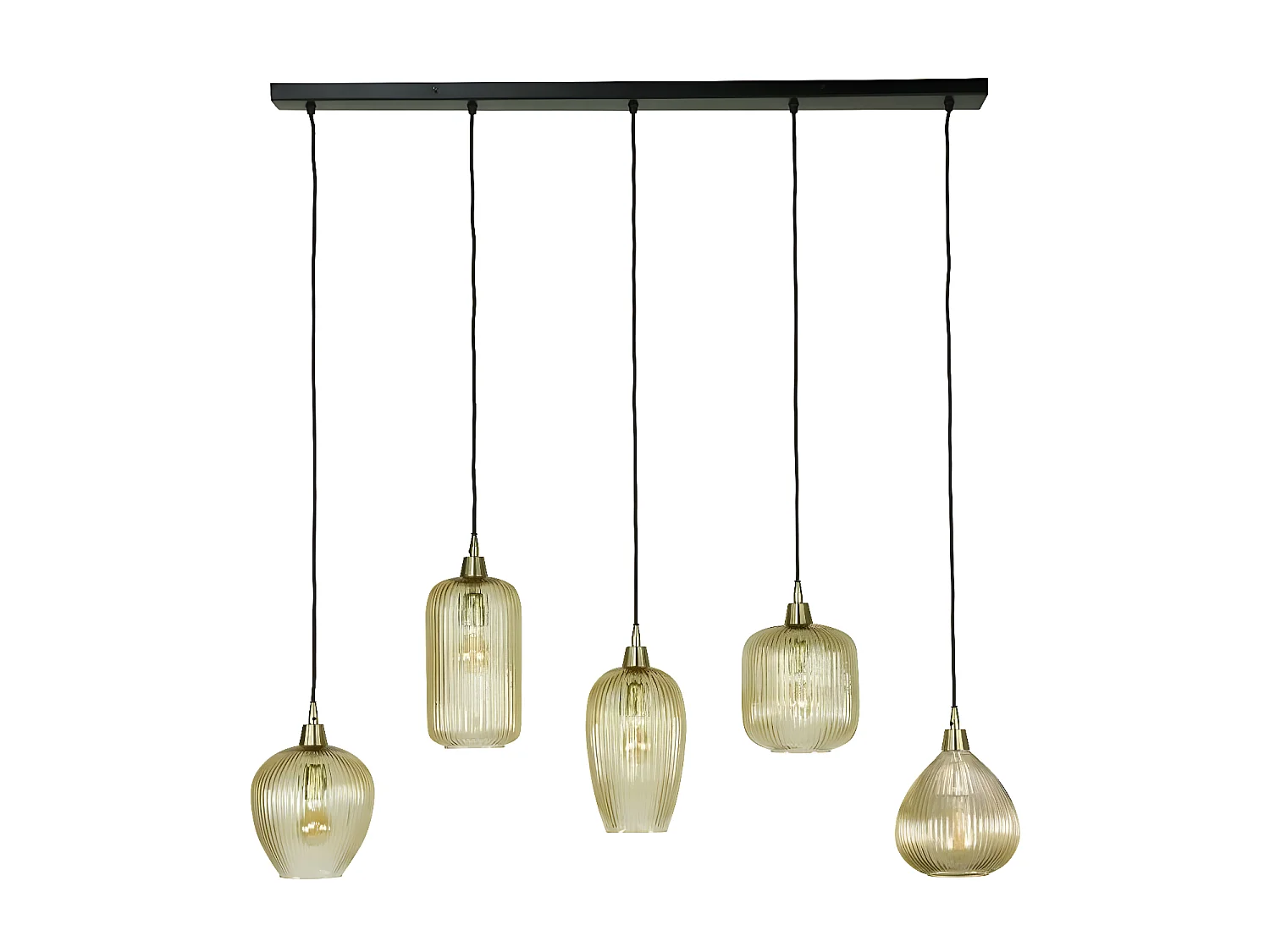 Suspension vintage multiple 5 lampes NOVA