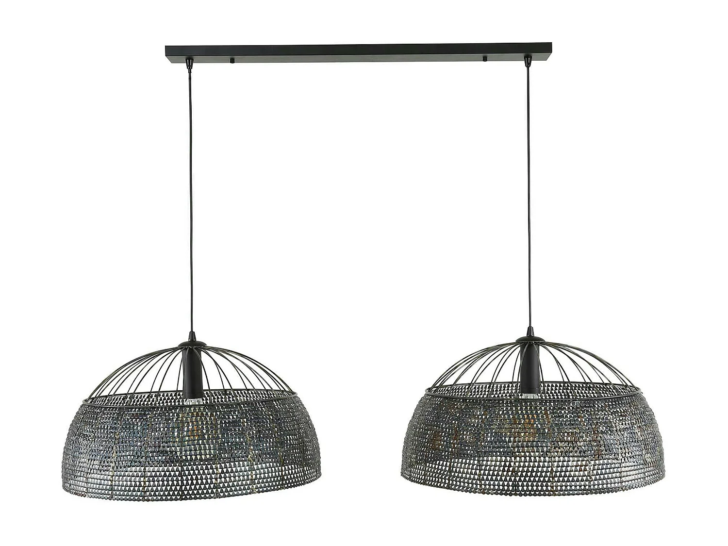 Suspension salle à manger effet dentelle 2 abat-jour XL TRIBECA