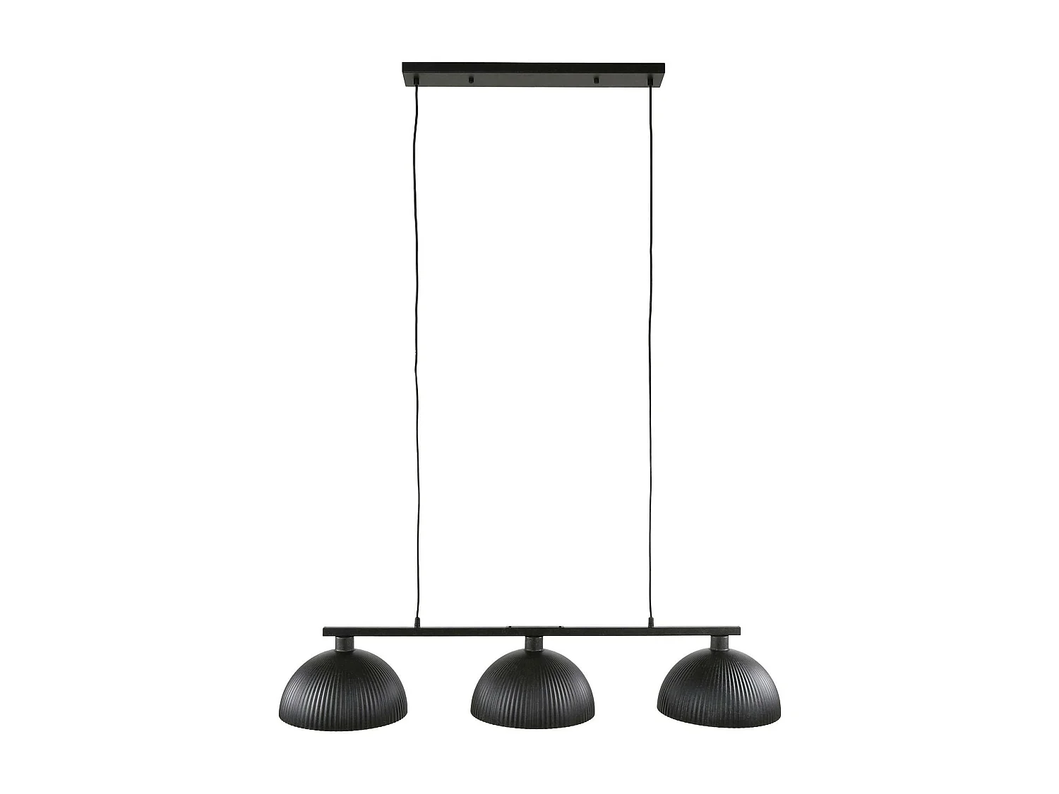 Suspension îlot 3 abat-jour noirs plissés RALF