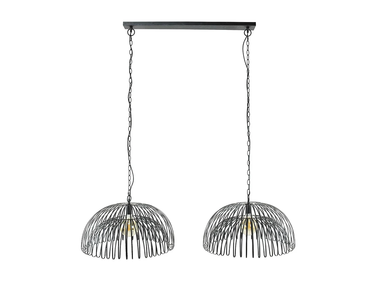 Suspension salle à manger indus 2 lampes forme dôme RALF