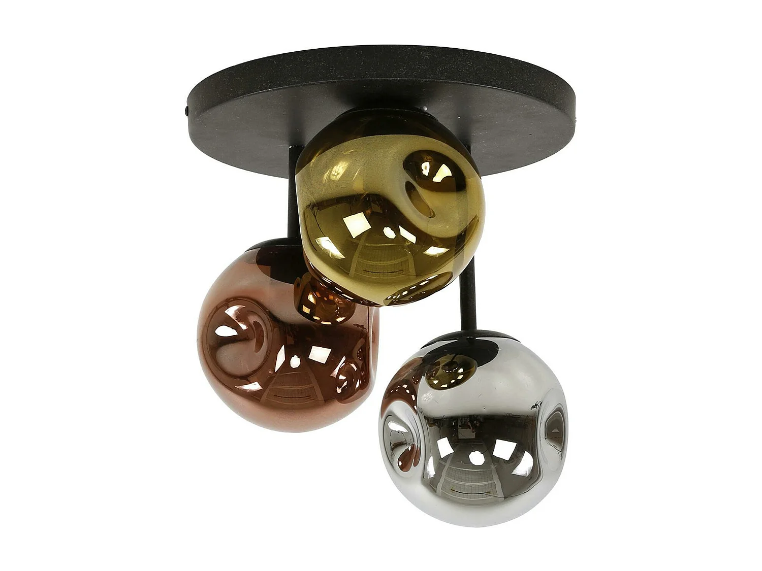 Plafonnier en verre déformé 3 couleurs NIAGARA