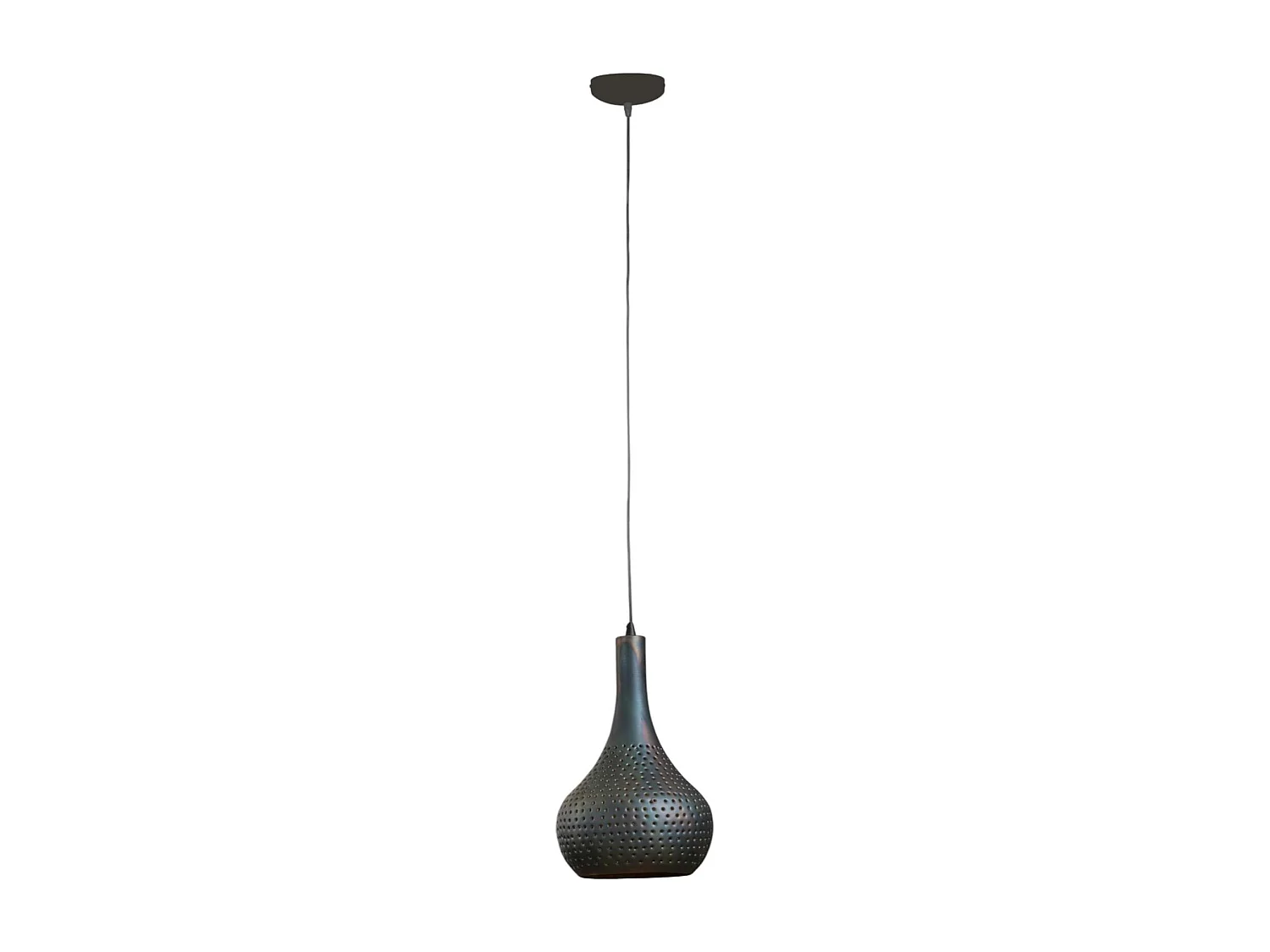Suspension moderne 1 lampe forme goutte finition couleur cuivre JAVA