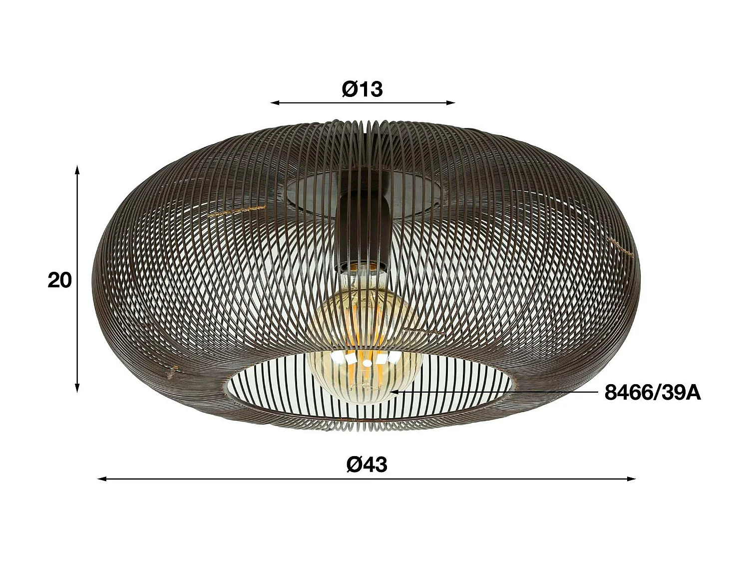 Plafonnier filaire forme disque RALF