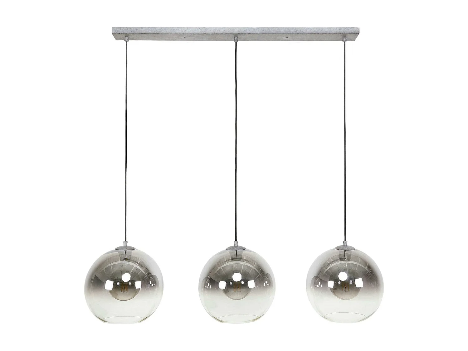 Suspension de table à manger en verre fumé 3 globes XL RALF