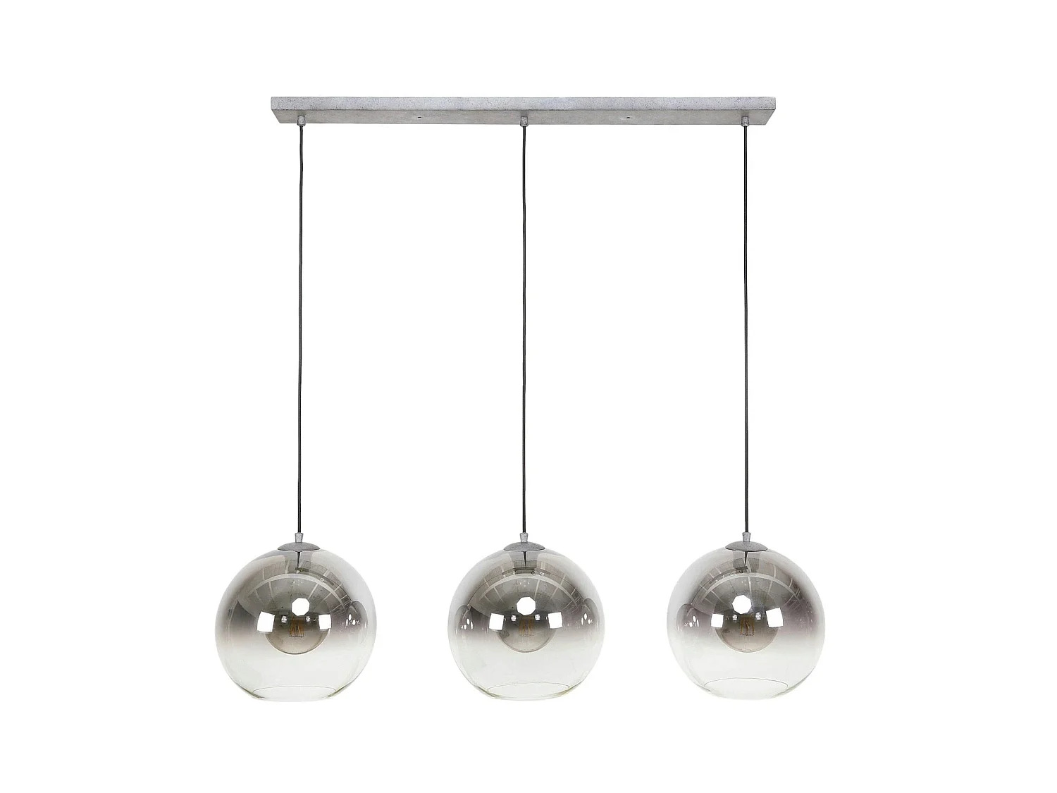 Suspension de table à manger en verre fumé 3 globes XL RALF
