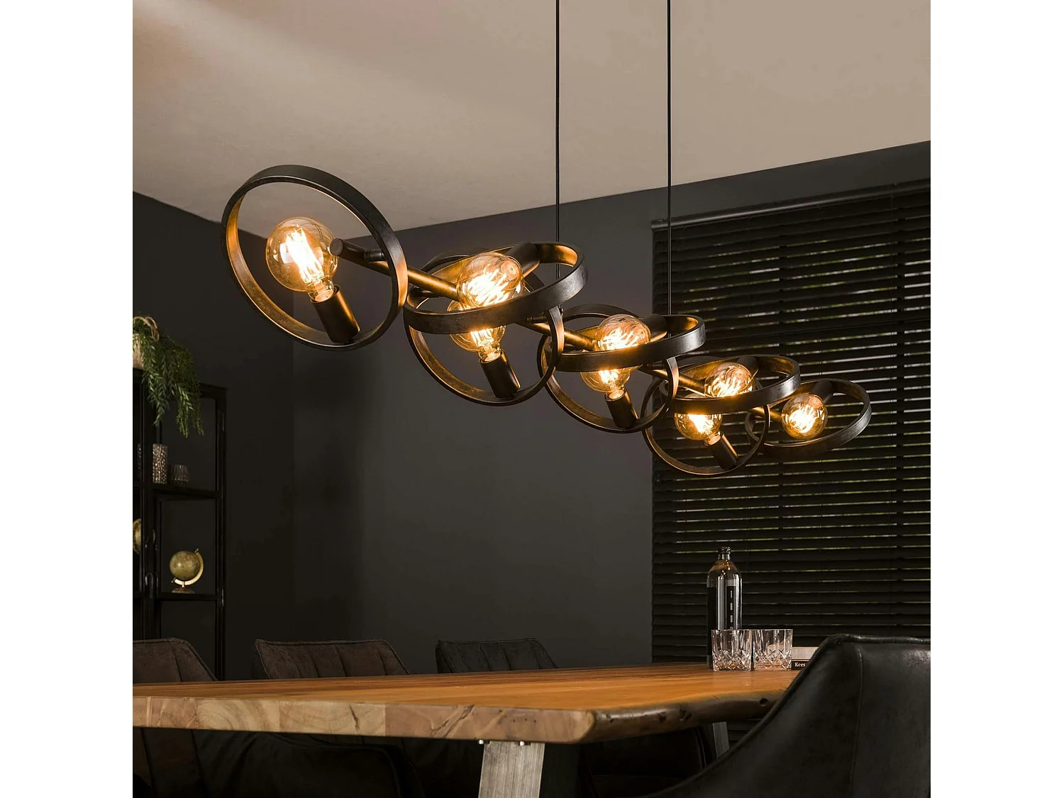 Suspension luminaire 8 anneaux RALF