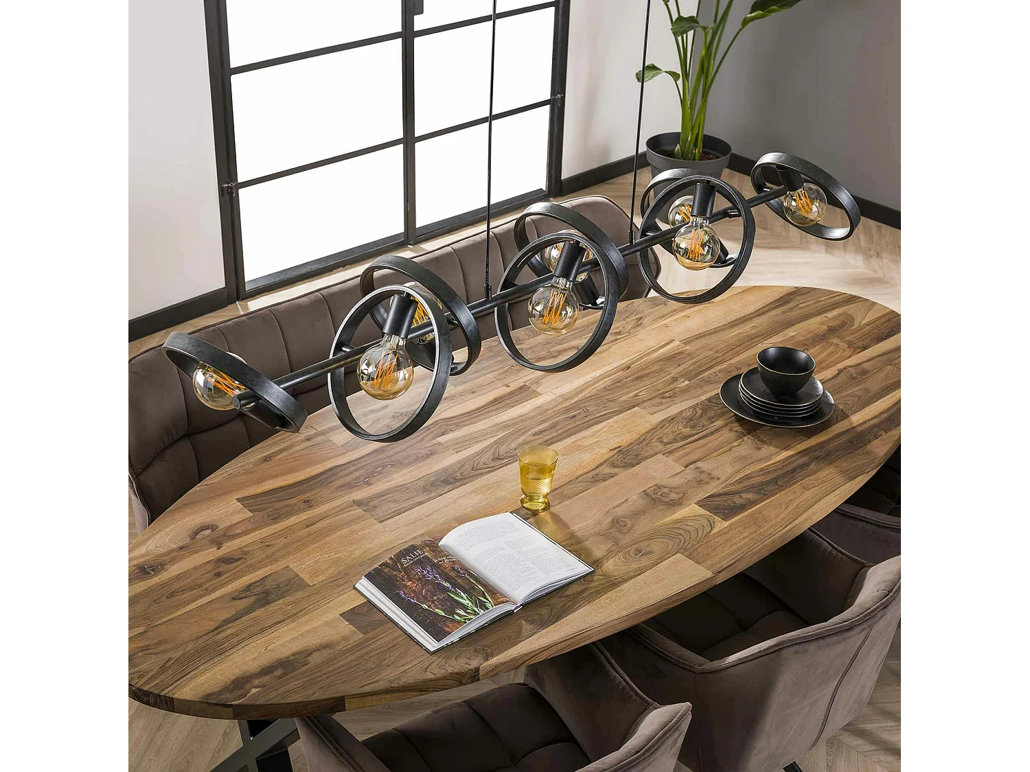 Suspension luminaire 8 anneaux RALF