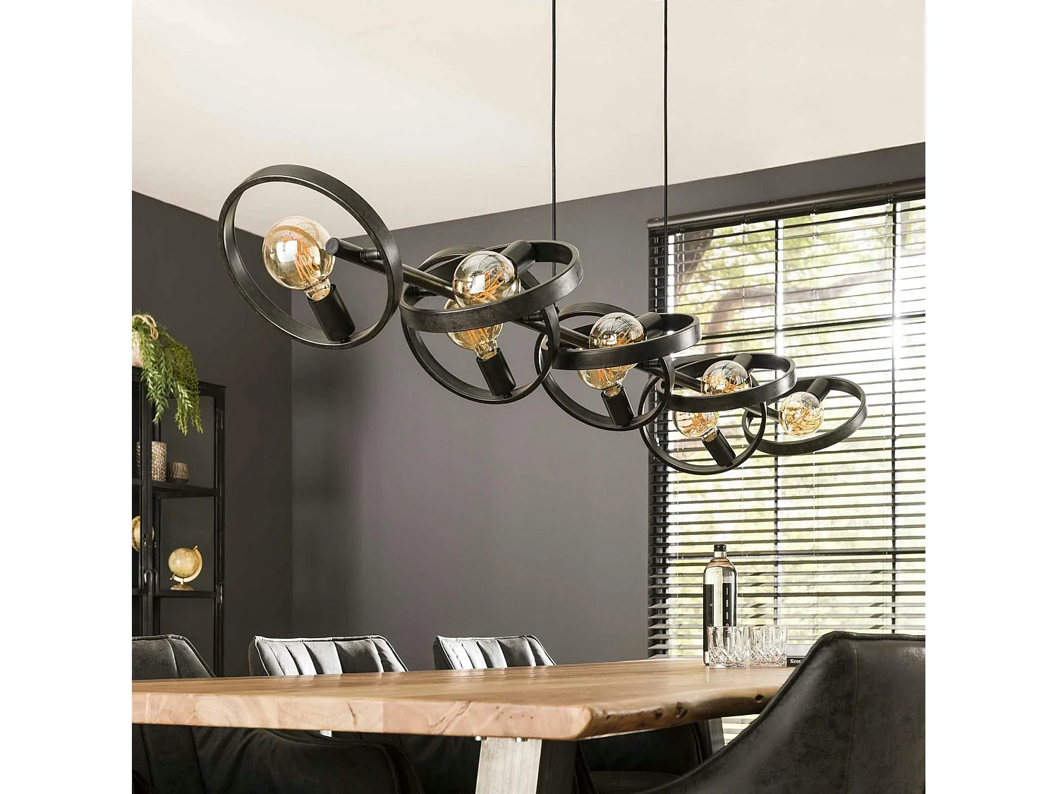 Suspension luminaire 8 anneaux RALF