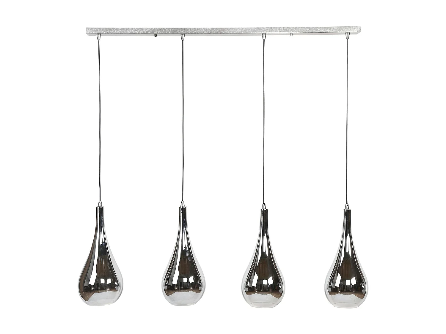Suspension moderne 4 lampes gouttes verre chromé RALF