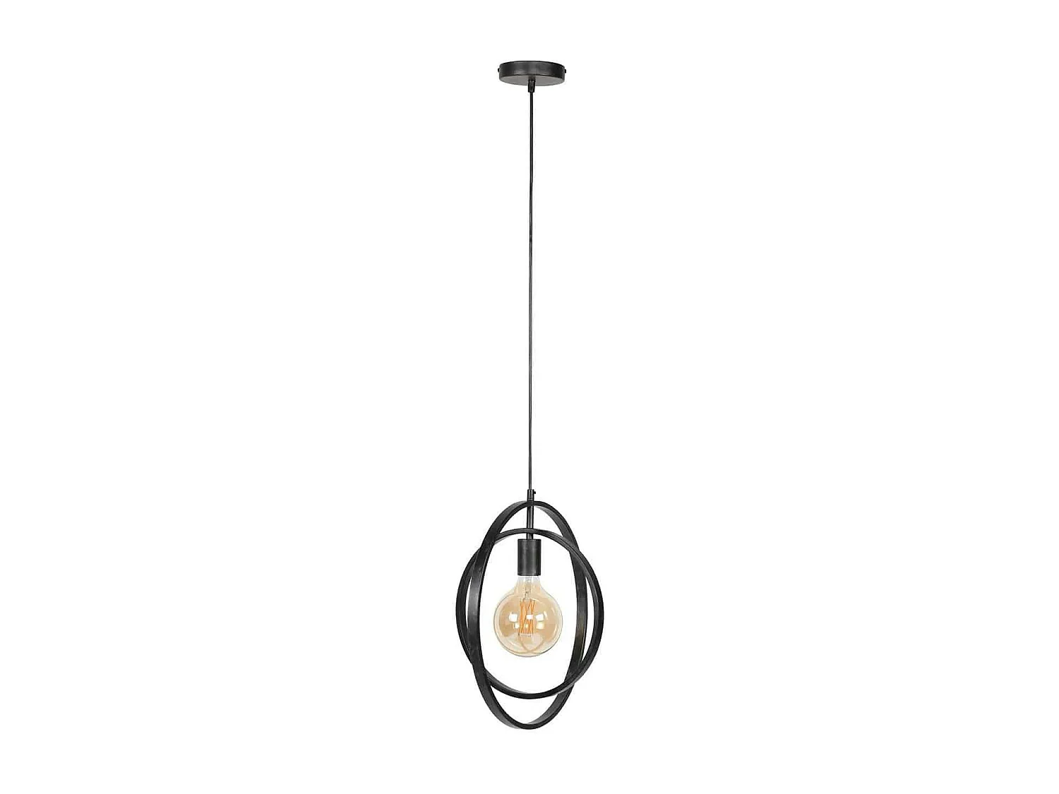 Suspension industrielle 1 lampe anneaux croisés TRIBECA