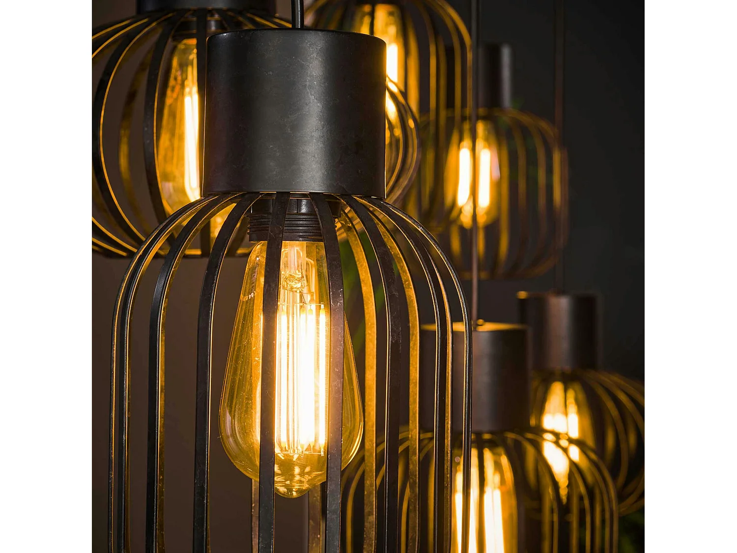 Suspension métal 6 lanternes NOVA