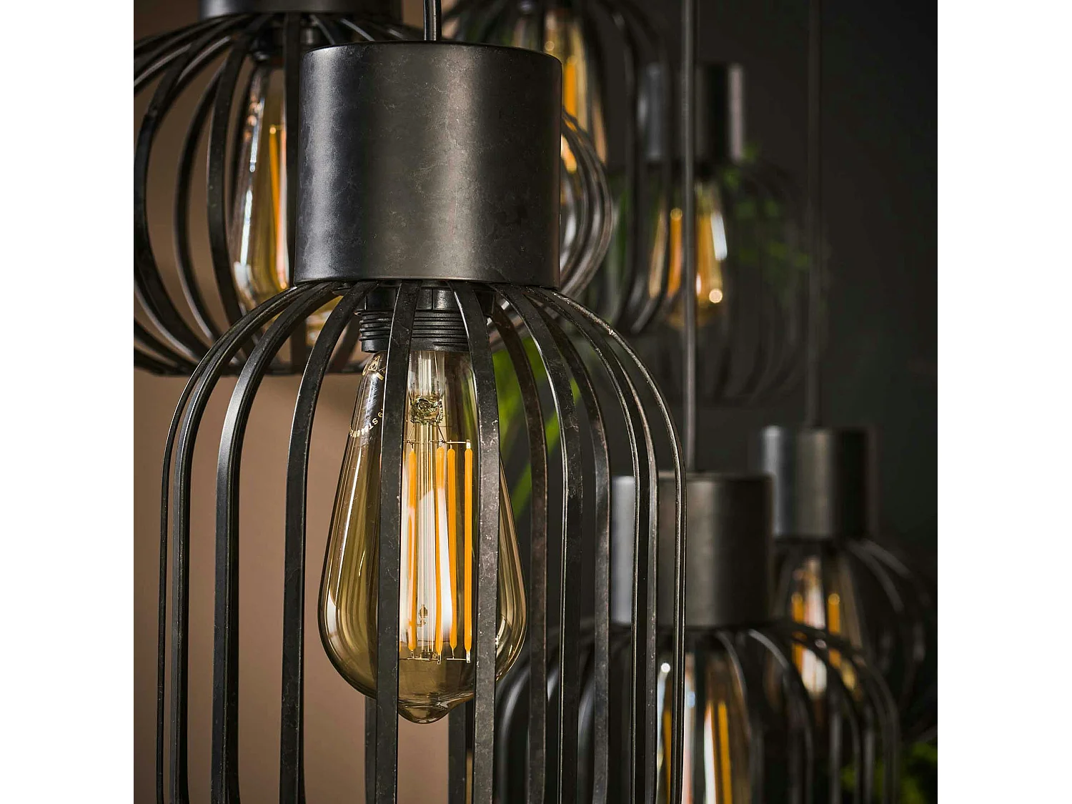 Suspension métal 6 lanternes NOVA