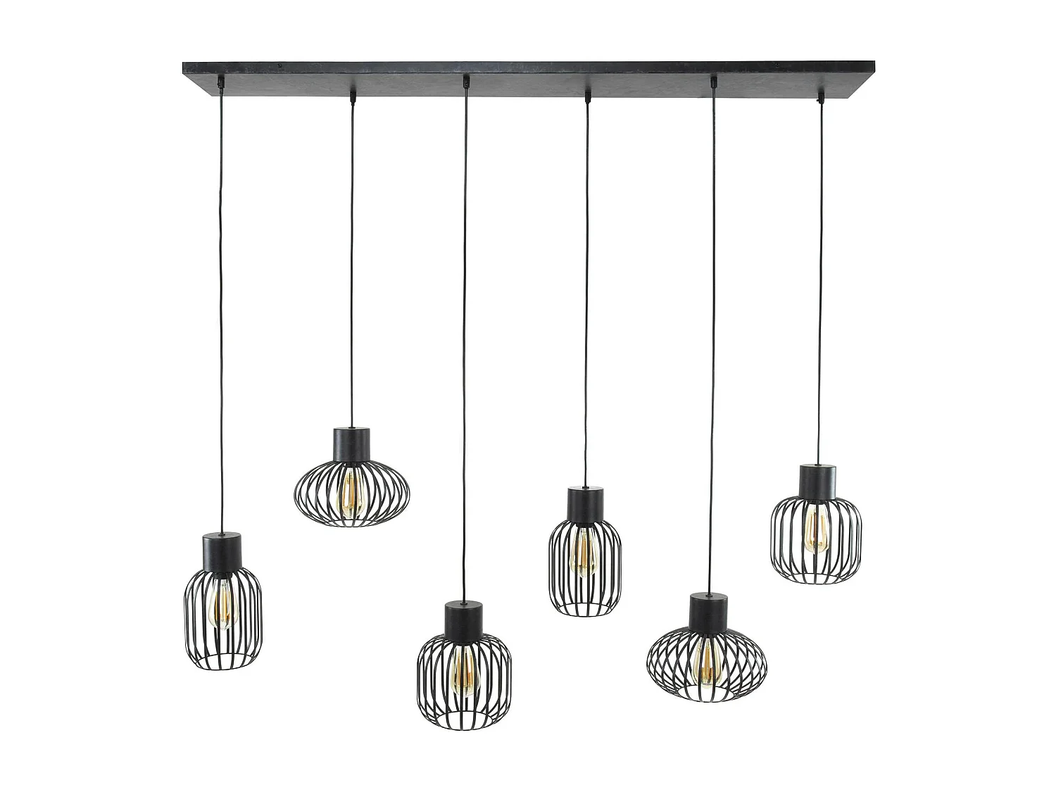 Suspension métal 6 lanternes NOVA