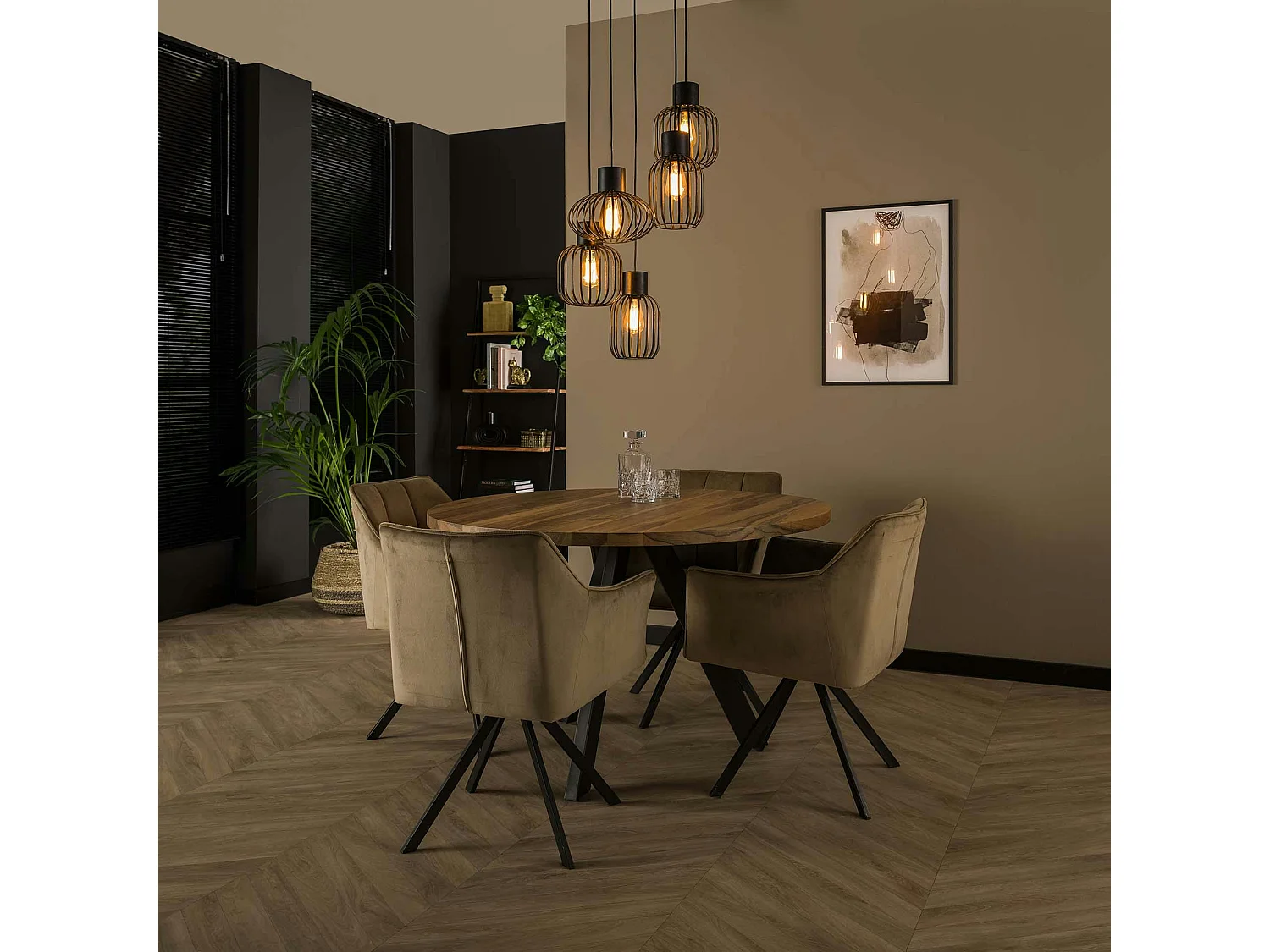 Suspension métal 5 lanternes NOVA