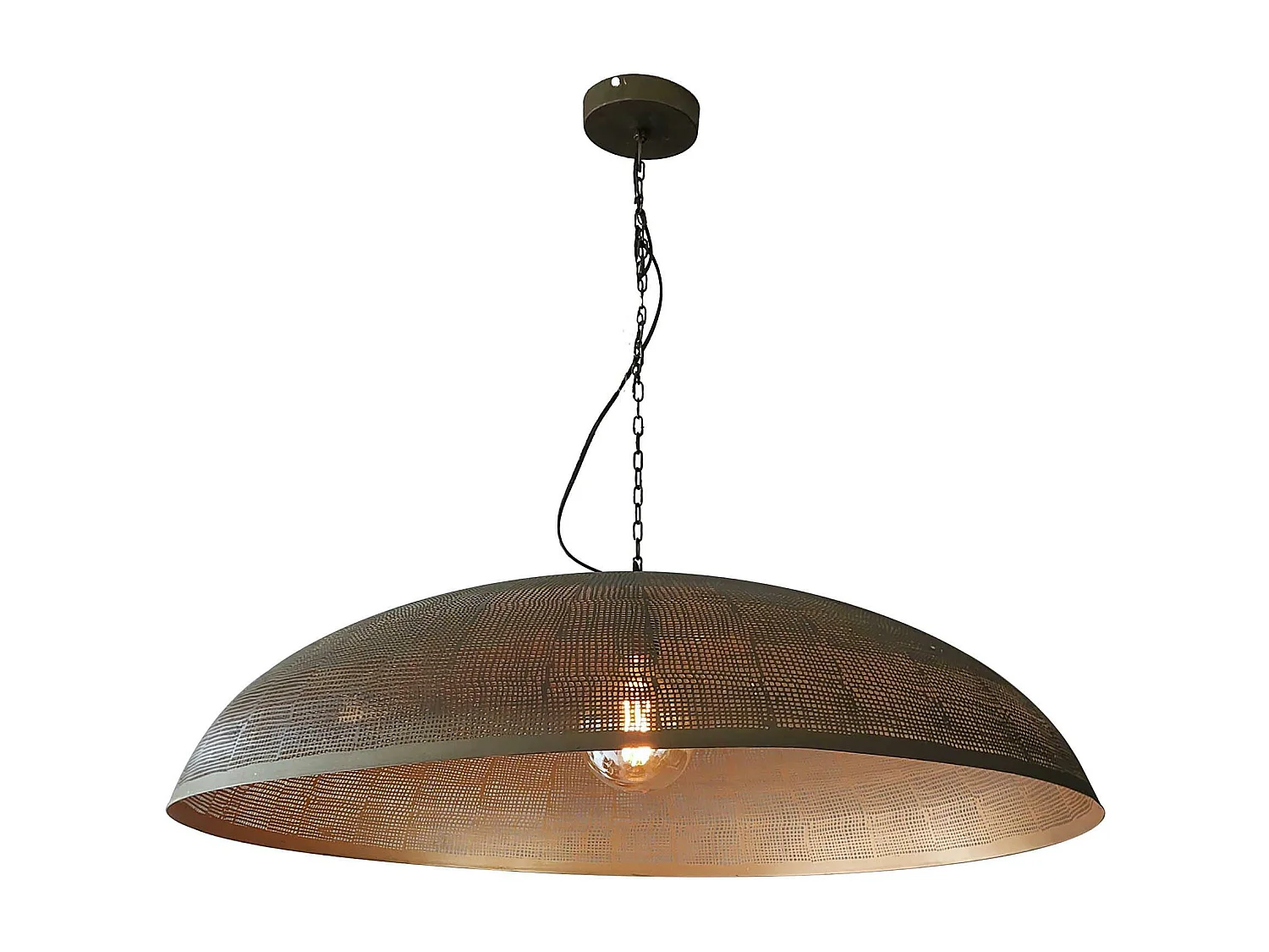 Grande suspension cuivrée et ajourée Ø90 cm RALF