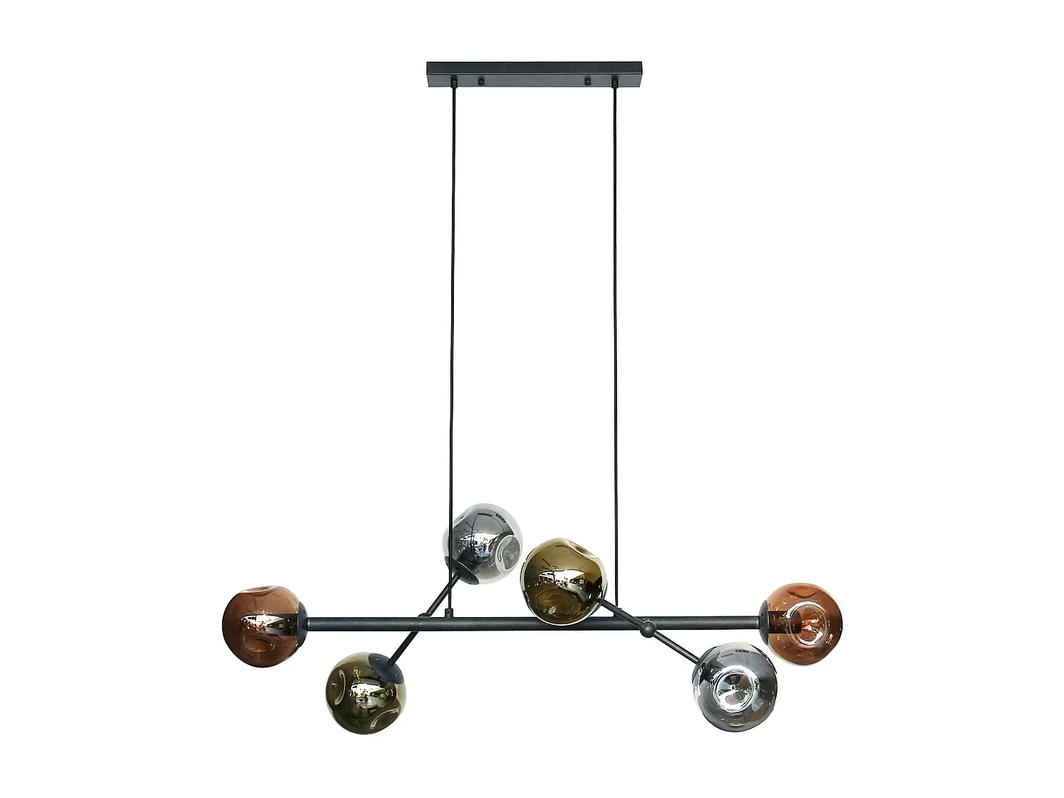 Suspension en verre 6 globes déformés RALF