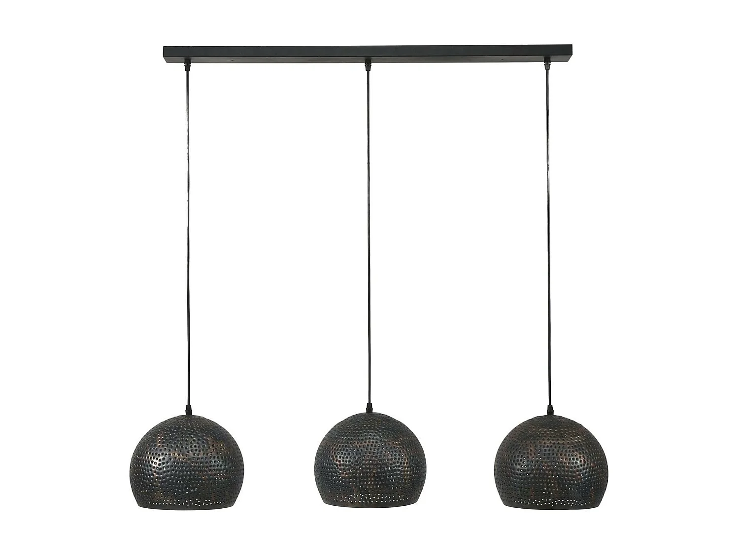 Suspension ajourée 3 demi-globes métal 110x25x150cm RALF