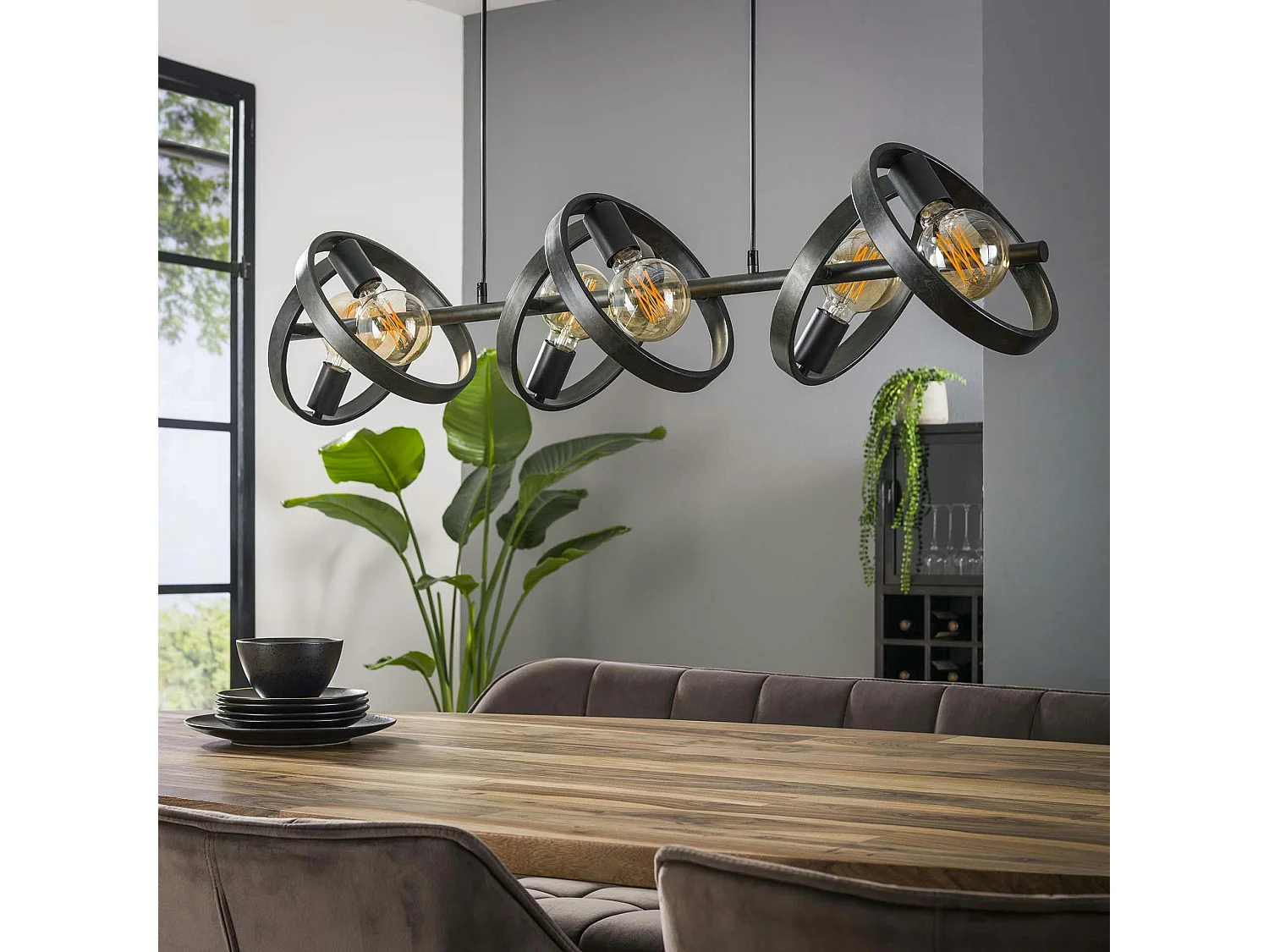 Suspension luminaire 6 anneaux RALF