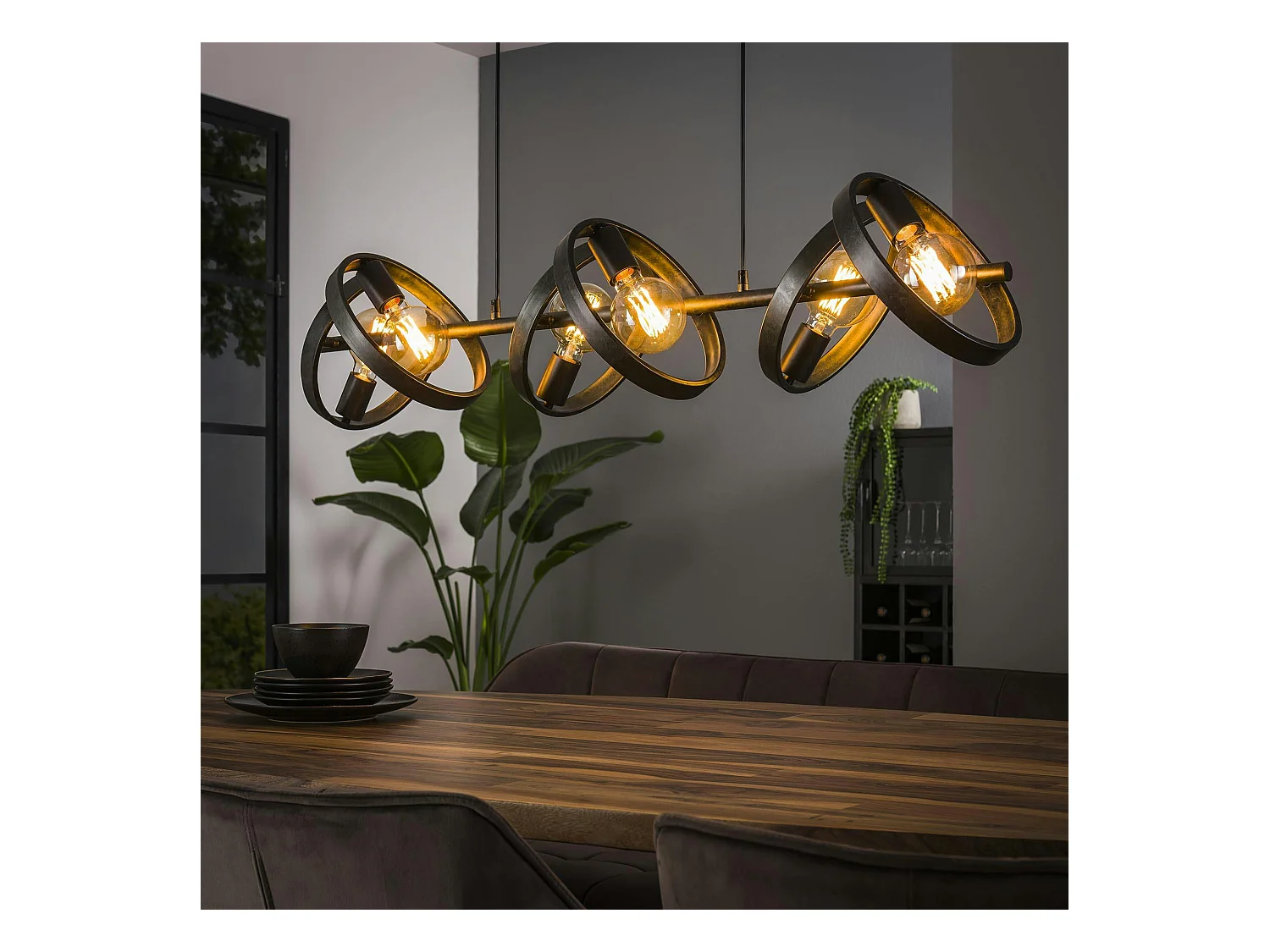 Suspension luminaire 6 anneaux RALF
