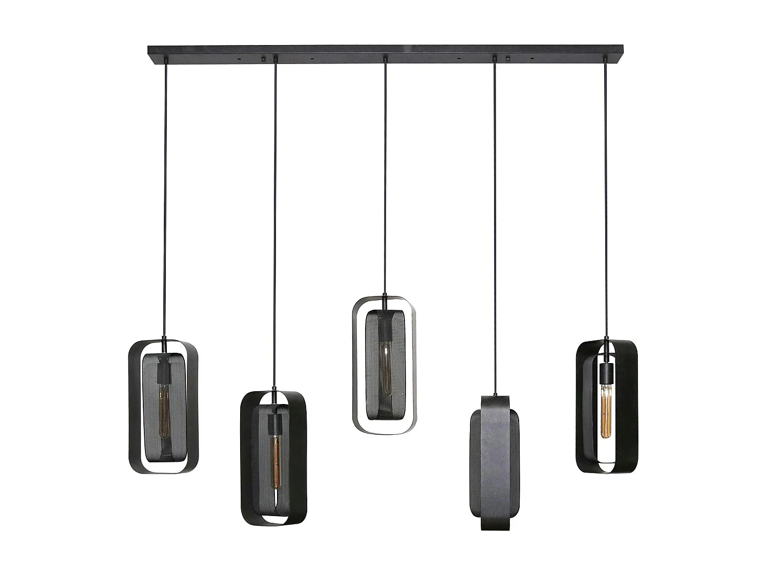 Suspension industrielle à double cadre 5 lampes RALF