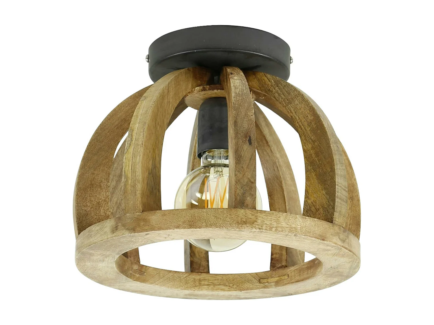 Plafonnier en bois de manguier ajouré LUCKNOW