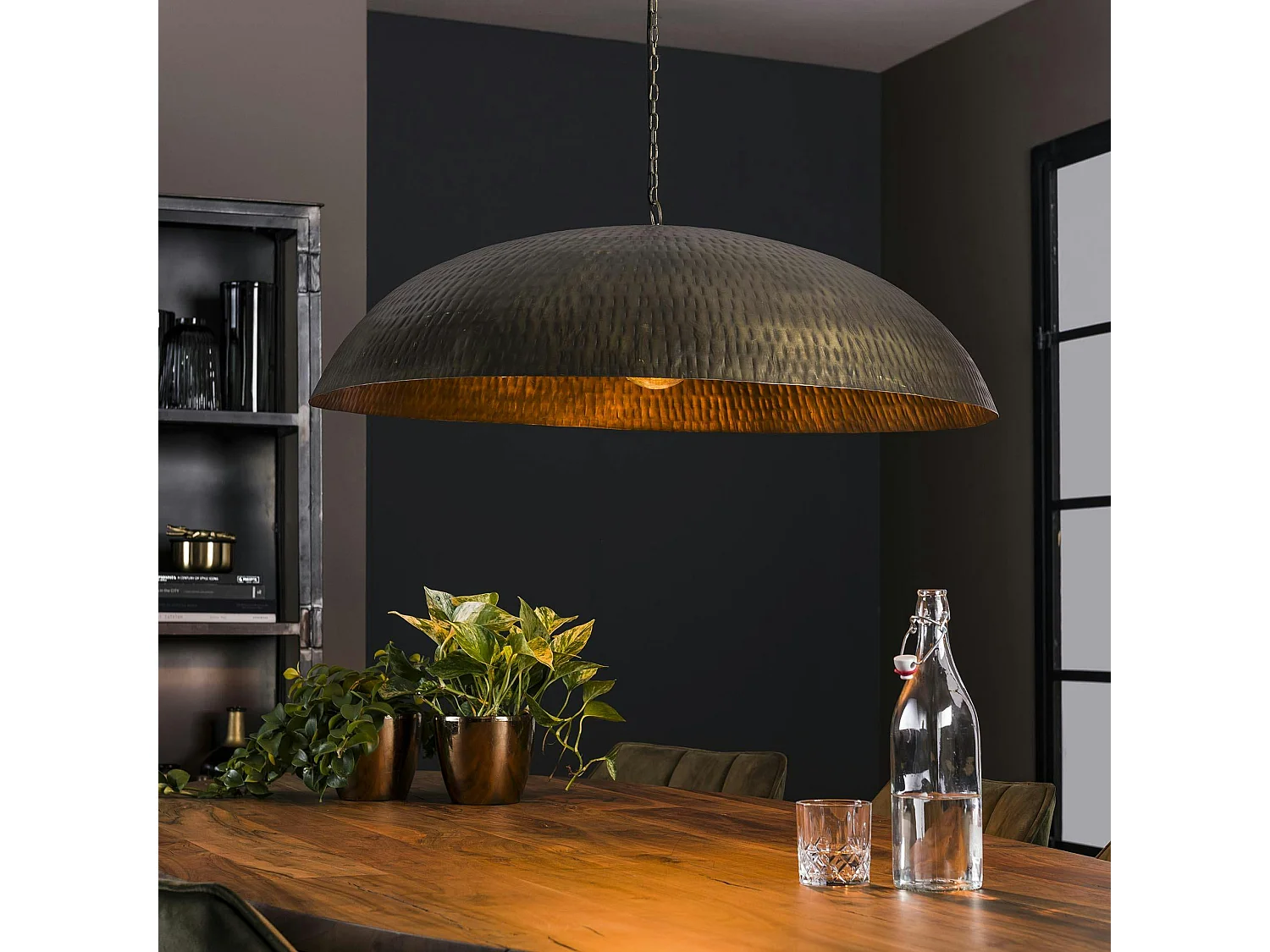 Grande suspension de table à manger en métal TRIBECA