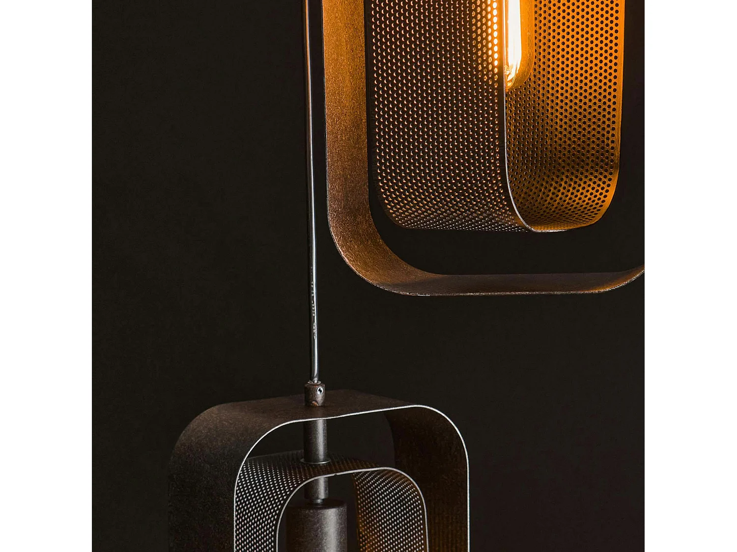 Suspension industrielle à double cadre 3 lampes RALF