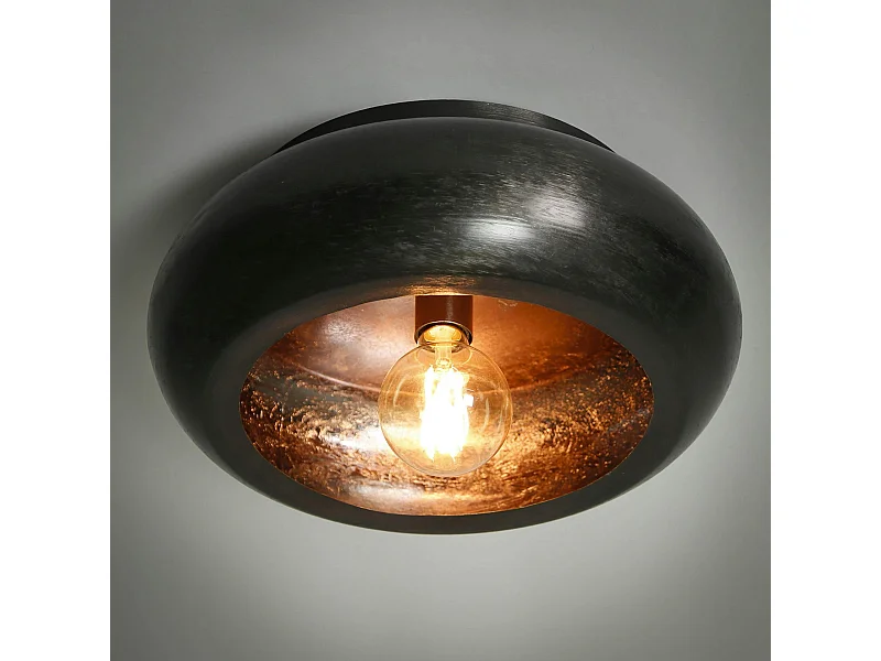 Plafonnier noir en métal D 42 cm RALF