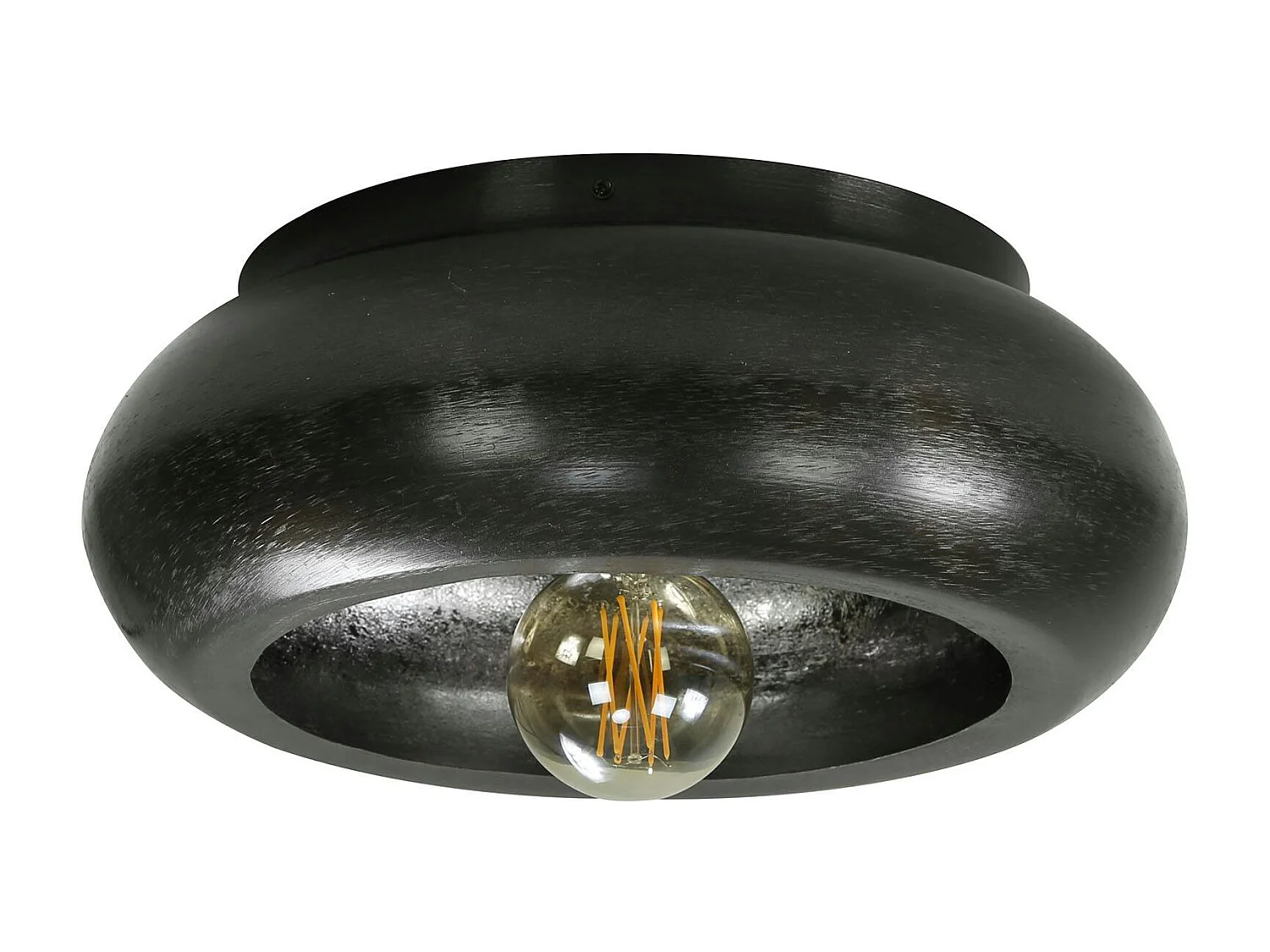 Plafonnier noir en métal D 42 cm RALF