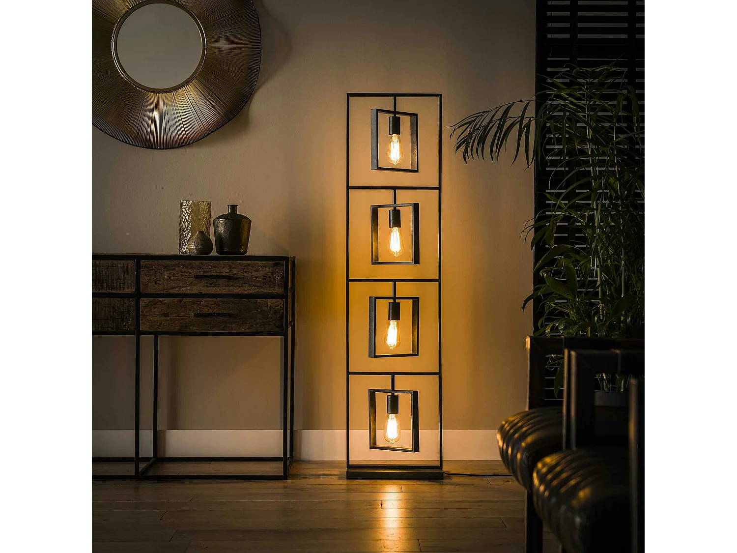 Lampadaire industriel cadres 4 lampes RALF