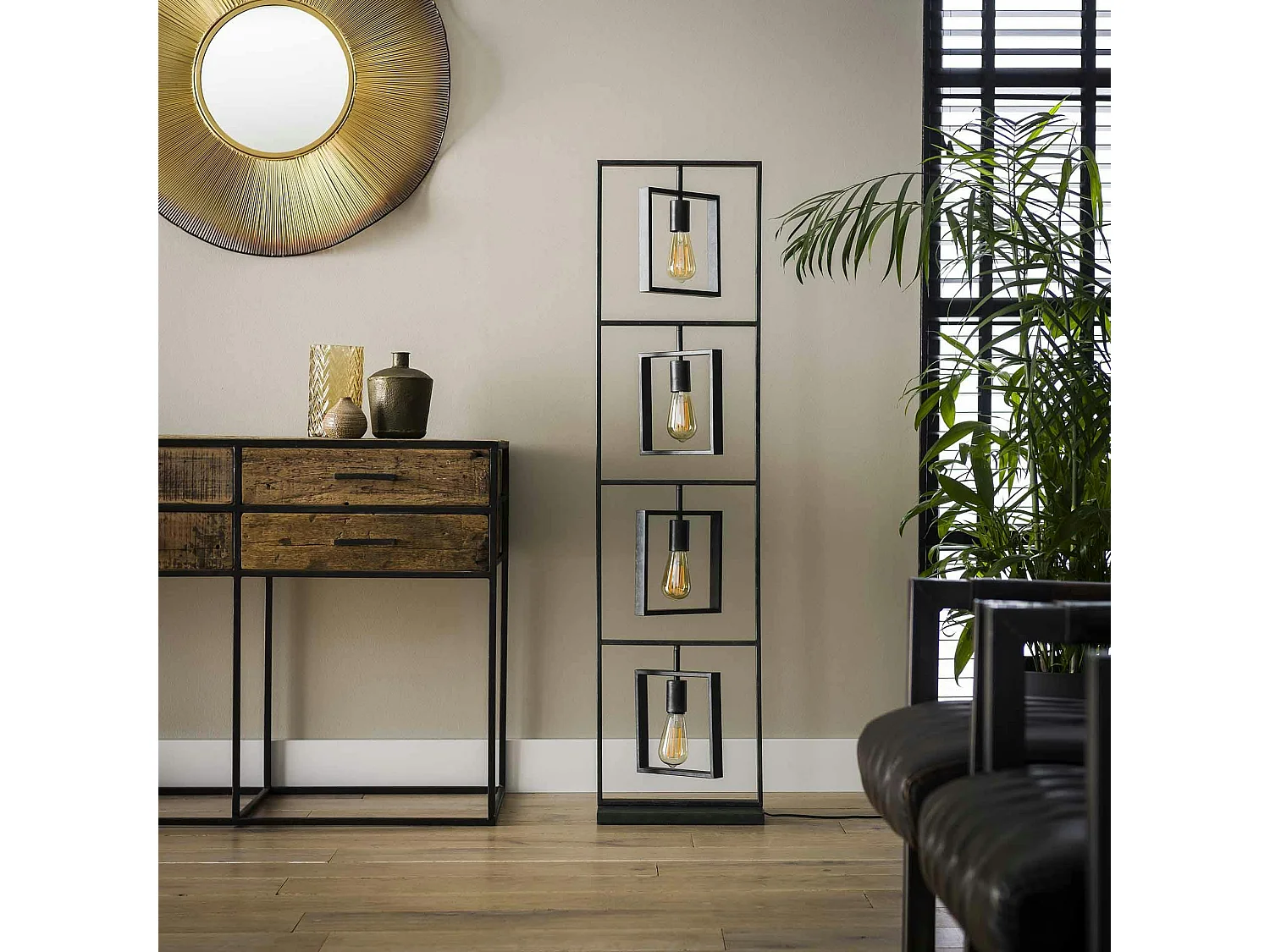 Lampadaire industriel cadres 4 lampes RALF