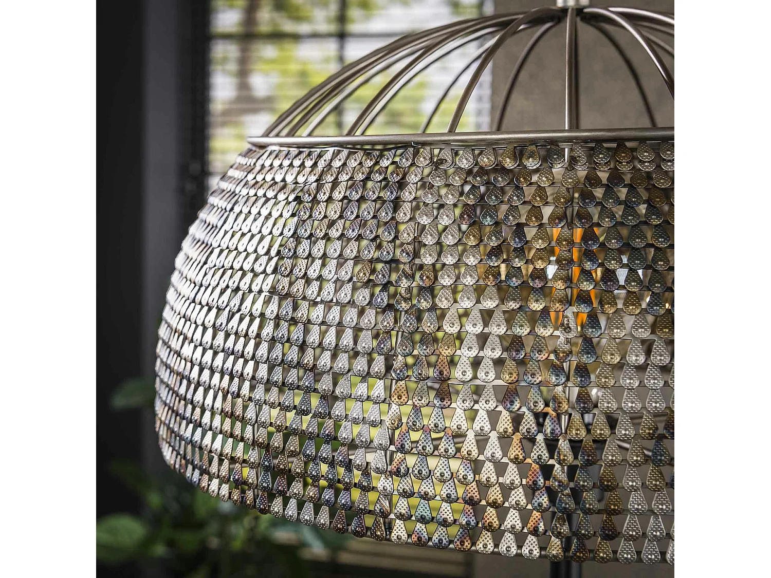 Lampadaire de salon avec abat-jour effet maille TRIBECA