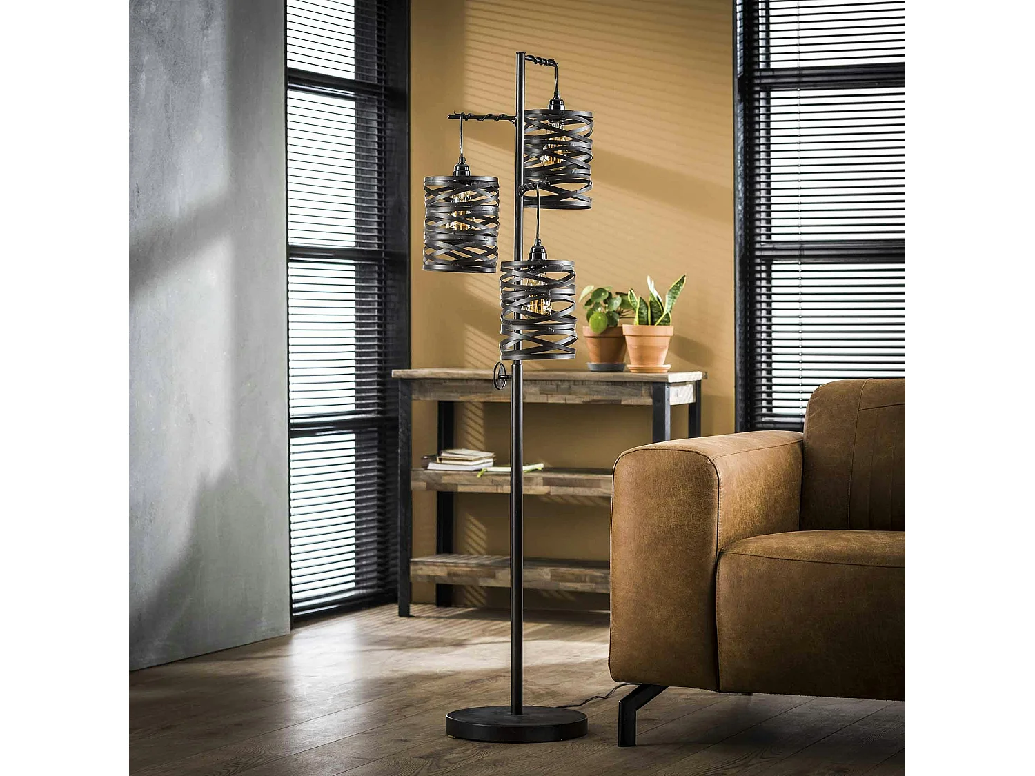 Lampadaire ruban 3 abat-jours RALF