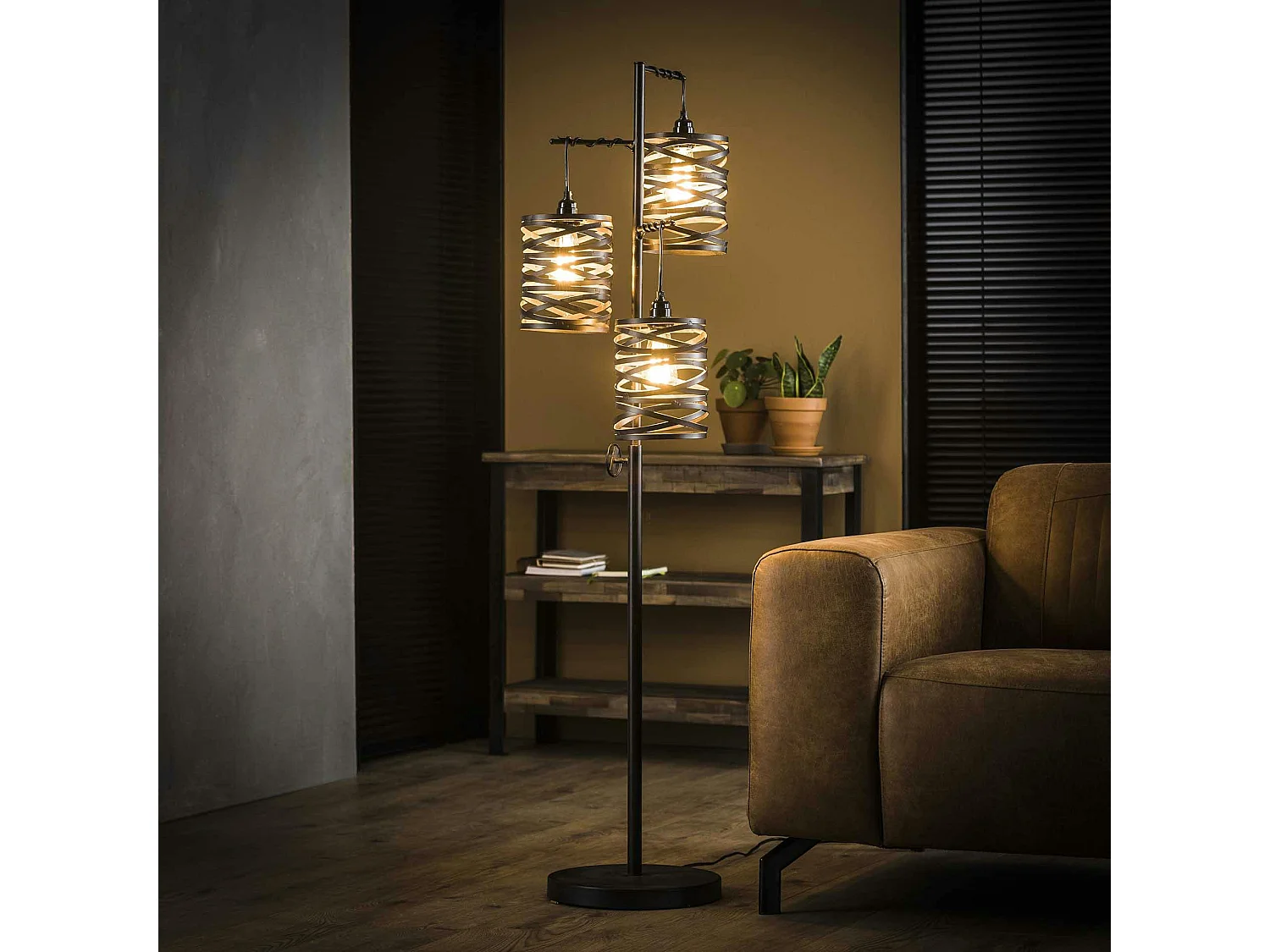 Lampadaire ruban 3 abat-jours RALF