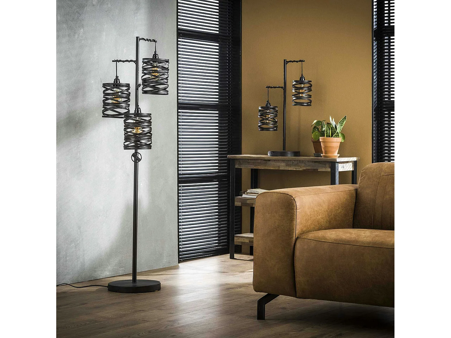 Lampadaire ruban 3 abat-jours RALF