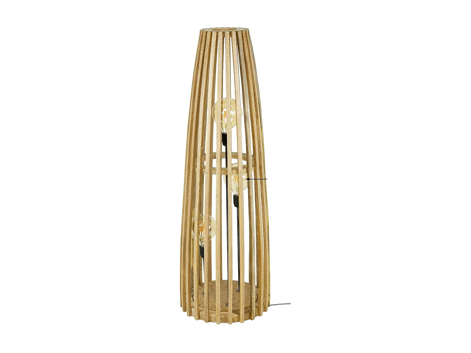 Lampadaire en bois ajouré 3 lampes LUCKNOW