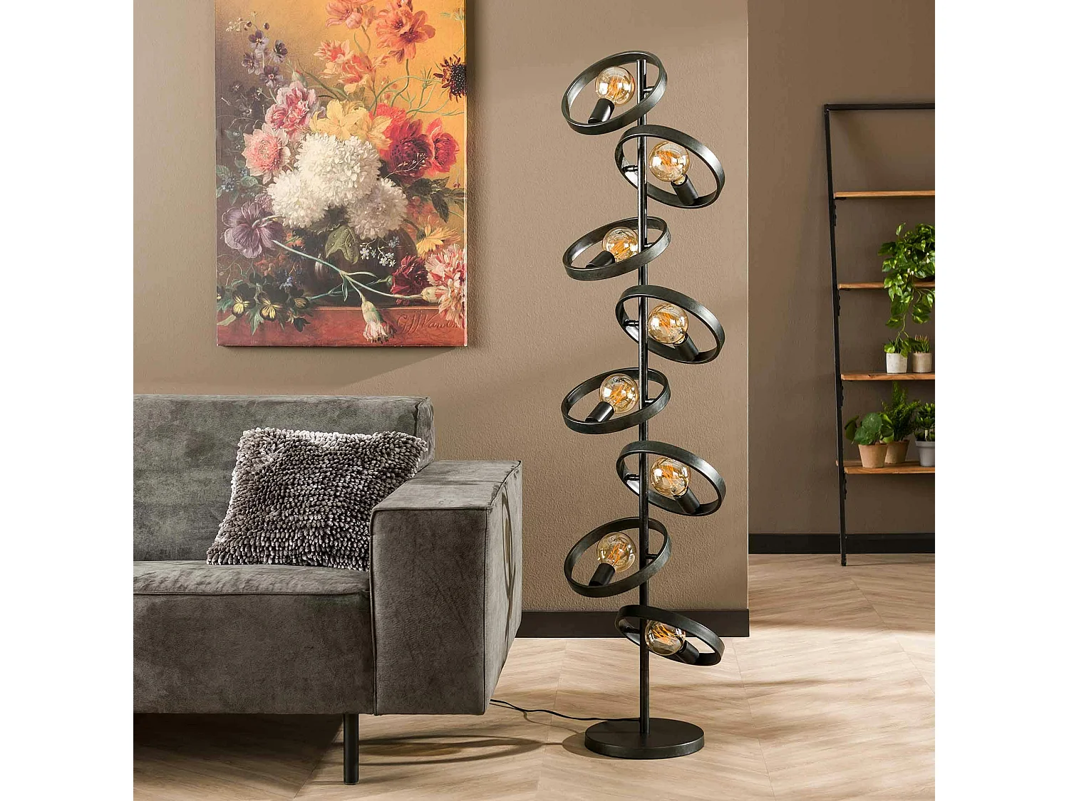 Lampadaire salon 8 anneaux RALF