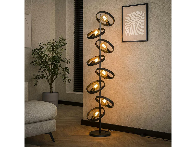 Lampadaire salon 8 anneaux RALF