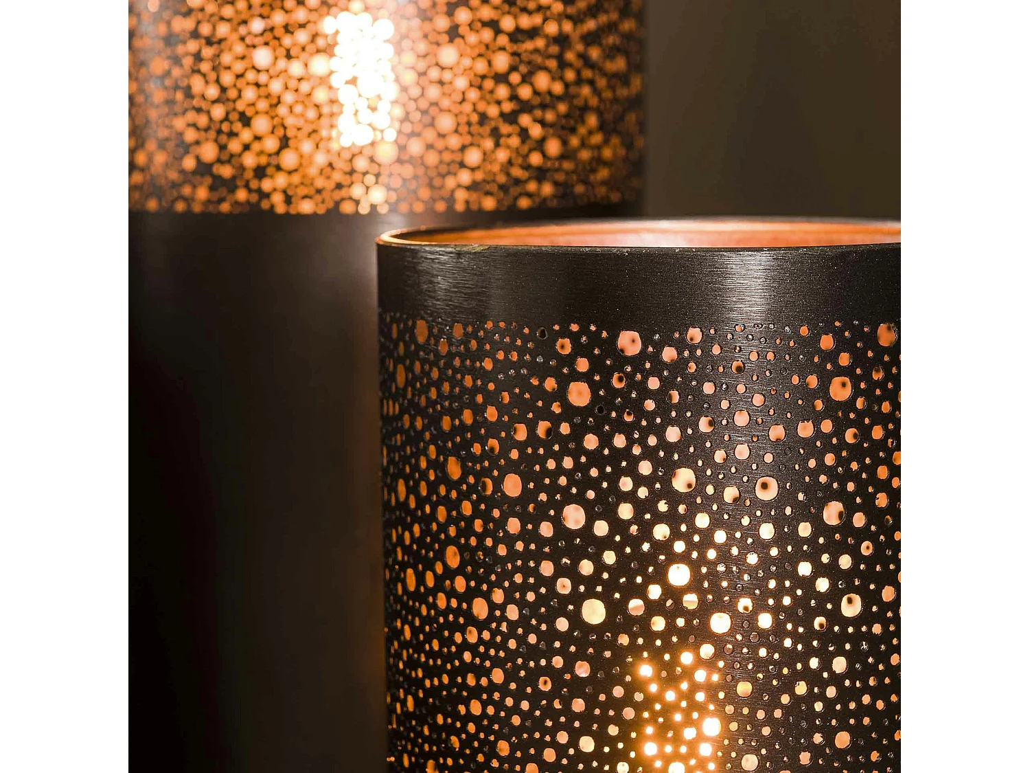 Lampadaire noir effet étoilé 90 cm RALF