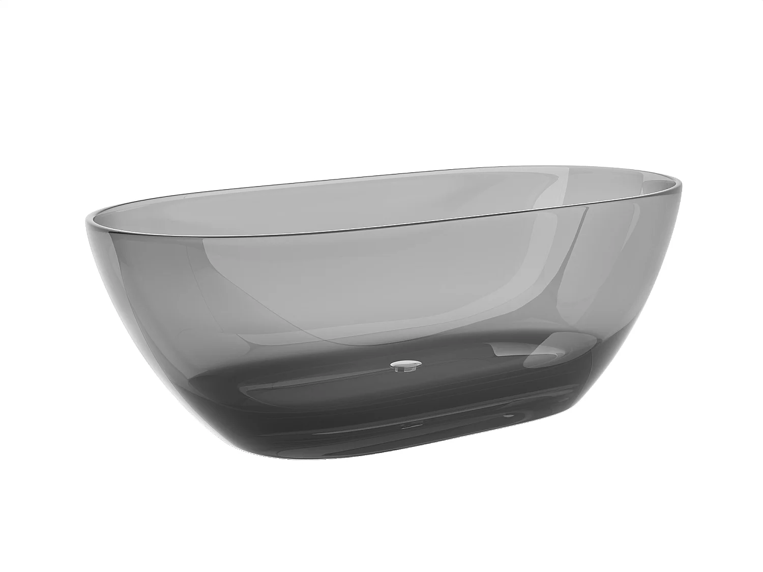 Wanna wolnostojąca przezroczysta - 292 l - 160 x 72 x 56 cm - Szary - Żywica - SPAVO