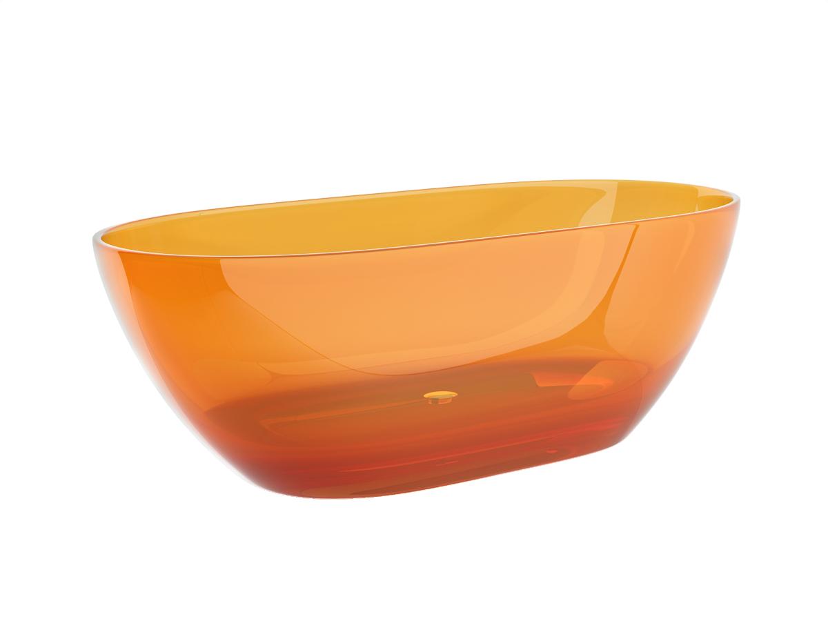 Freistehende Badewanne durchsichtig - 292 l - 160 x 72 x 56 cm - Orange - H günstig online kaufen