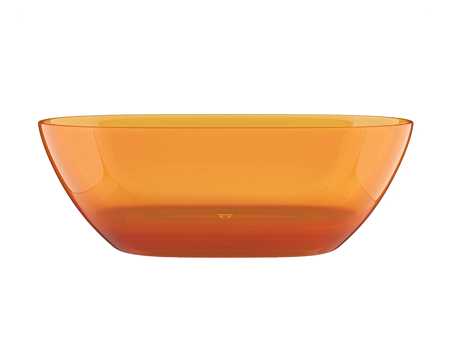 Baignoire îlot translucide - 292L - 160 x 72 x 56 cm - Orange - Résine - SPAVO