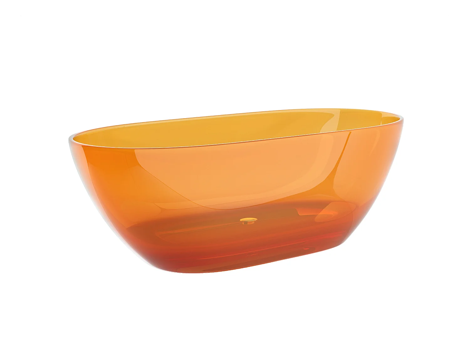 Baignoire îlot translucide - 292L - 160 x 72 x 56 cm - Orange - Résine - SPAVO