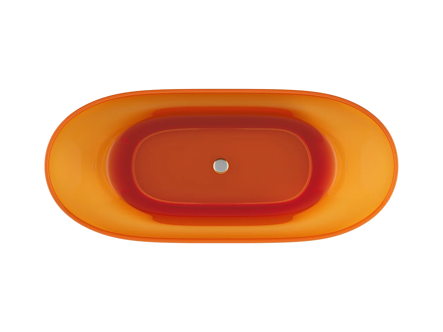 Baignoire îlot translucide - 292L - 160 x 72 x 56 cm - Orange - Résine - SPAVO