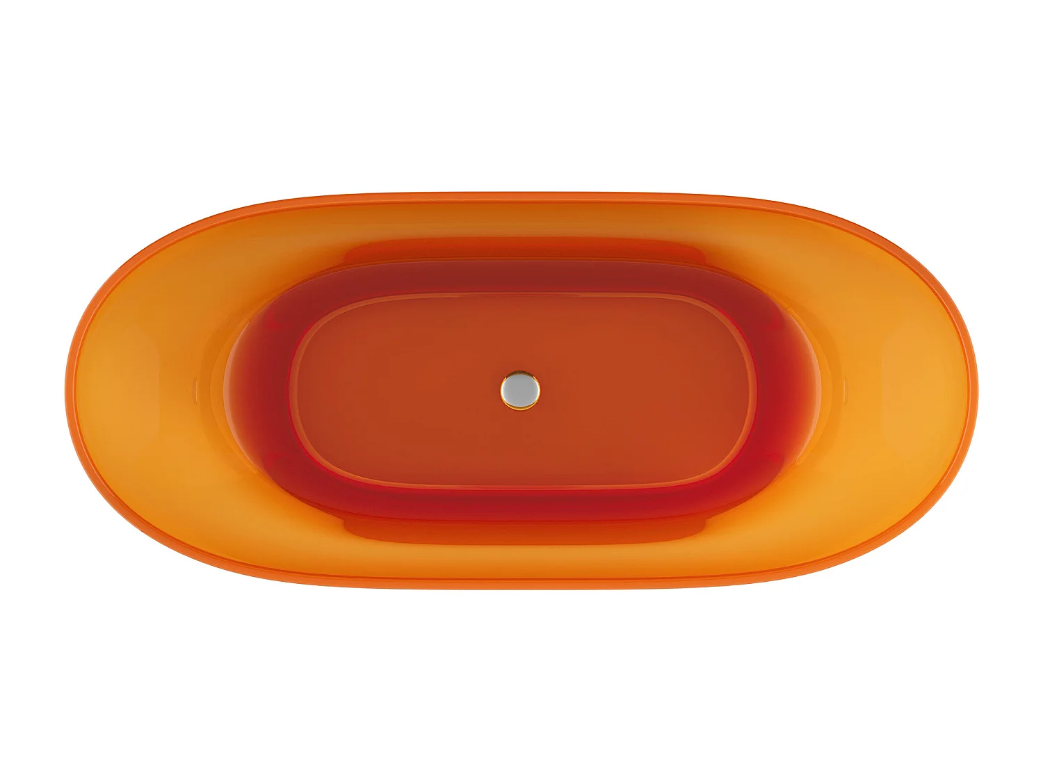 Baignoire îlot translucide - 292L - 160 x 72 x 56 cm - Orange - Résine - SPAVO