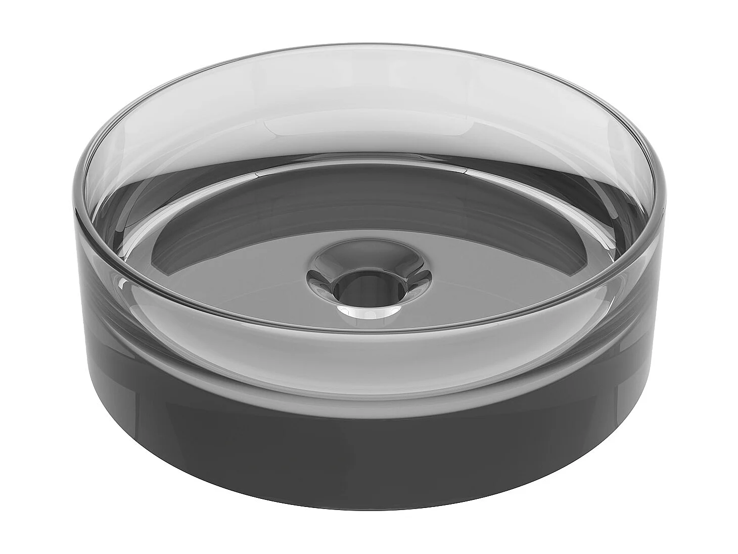 Umywalka nablatowa okrągła przezroczysta z żywicy - 40 cm - Szary - SPAVO