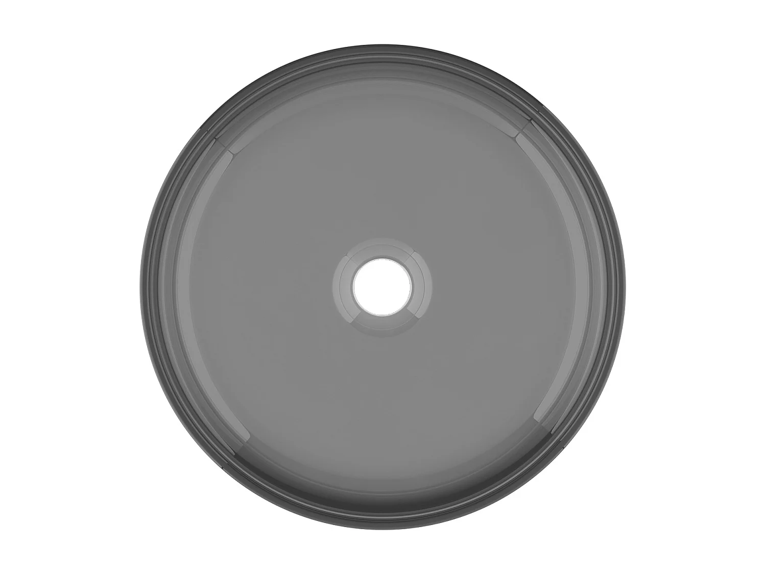 Umywalka nablatowa okrągła przezroczysta z żywicy - 40 cm - Szary - SPAVO