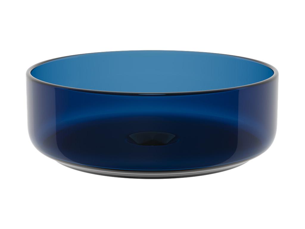 Aufsatzwaschbecken rund - durchsichtig - Harz - 40 cm - Blau - SPAVO günstig online kaufen