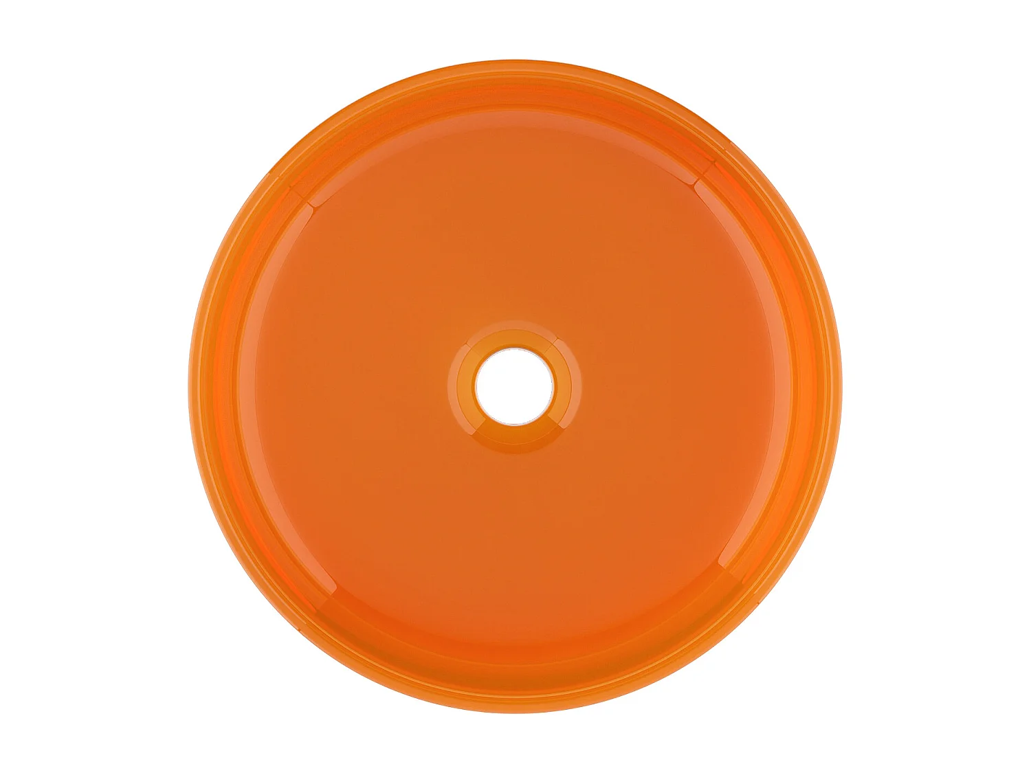 Umywalka nablatowa okrągła przezroczysta z żywicy - 40 cm - Pomarańczowy - SPAVO