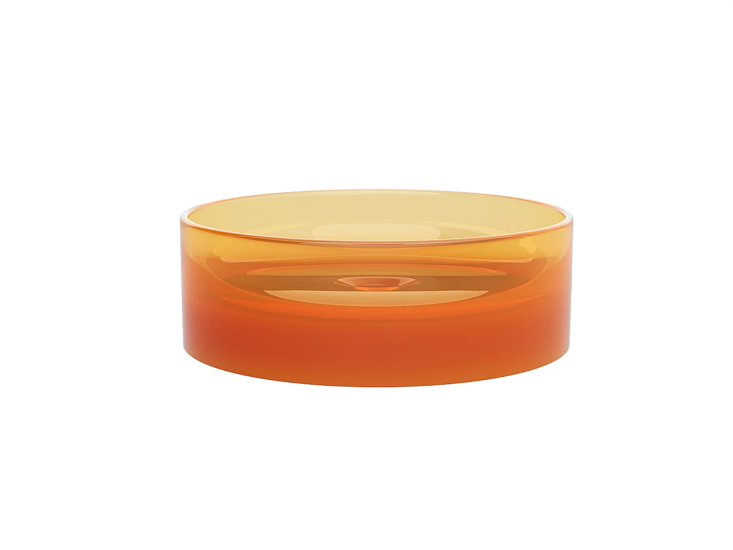 Umywalka nablatowa okrągła przezroczysta z żywicy - 40 cm - Pomarańczowy - SPAVO